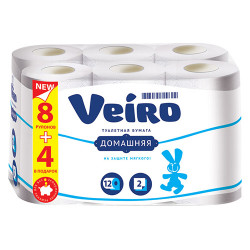 Туалетная бумага "Veiro" Professional 2х-сл белая 8рул 25м