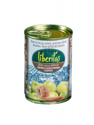Оливки Либеритас 0.300/0.280х24 зелёные с анчоусами ж/б Испания